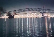 Dimana Letak Jembatan Francis Scott Key AS yang Ambruk Usai Ditabrak Kapal Kargo? Video Detik-detik Tubrukan Viral, Berapa Jumlah Korban Jiwa?